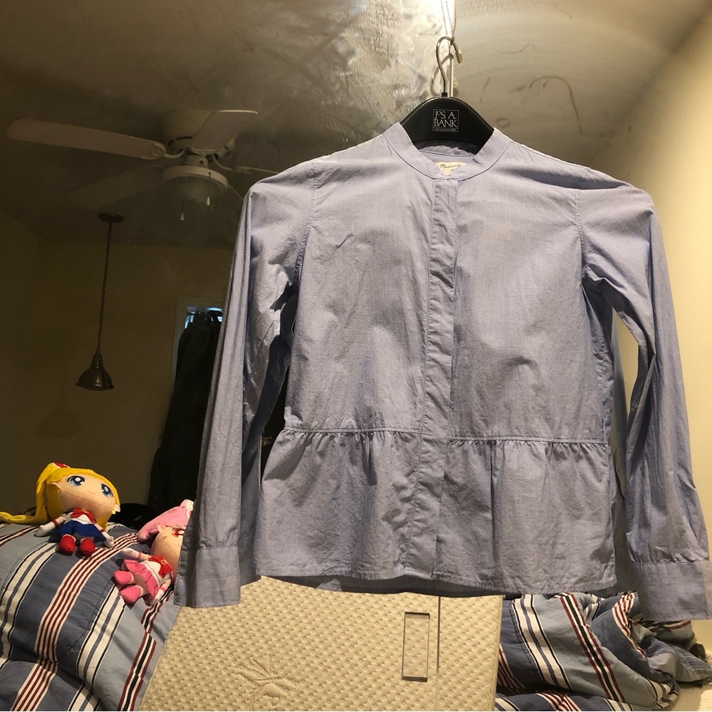 Madewell Blouse – Size XXS – Sky Blue – 100% Cotton – NWOT